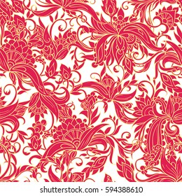 Beautiful mehndi pattern with seamless curls