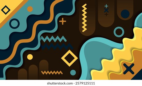 Beautiful memphis style wallpaper. An excellent background for advertising, posters, postcards, business cards, corporate attributes and your other projects. Vector.