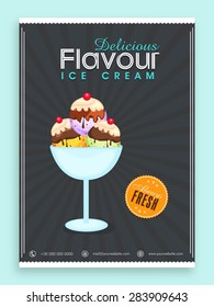 Beautiful menu card design for Ice Cream parlour.