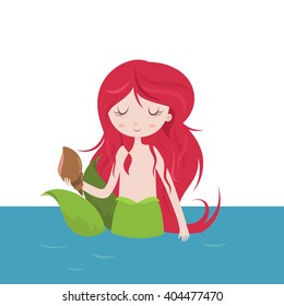 Beautiful  Mermaid cartoon