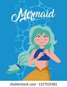 Beautiful mermaid cartoons