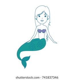 beautiful mermaid character icon