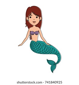 beautiful mermaid character icon