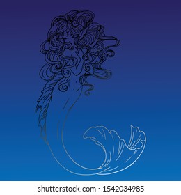 Beautiful mermaid in the river