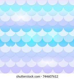 Beautiful mermaid tail, fish texture in pastel, soft colors, blue, pink and purple with sparkles and glow. Seamless mermaid pattern