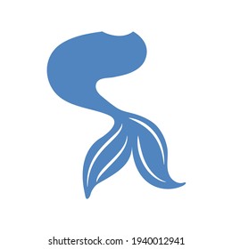 Beautiful mermaid tail vector Ocean mermaid tail design Isolated on white background