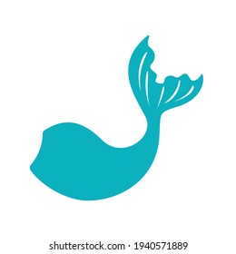 Beautiful mermaid tail vector Ocean mermaid tail design Isolated on white background
