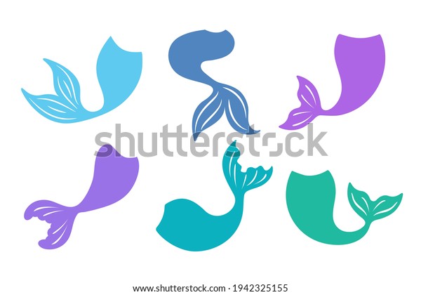 Beautiful Mermaid Tail Vector Ocean Mermaid Stock Vector (Royalty Free ...