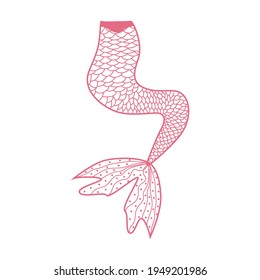 Beautiful mermaid in zentangle style, patterned mermaid tail, anti stress coloring book for adults