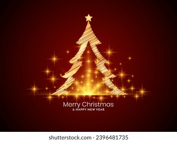 Beautiful Merry Christmas festival decorative festive card design vector