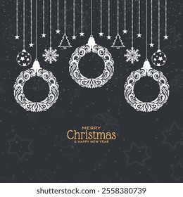Beautiful Merry Christmas festive season celebration background vector