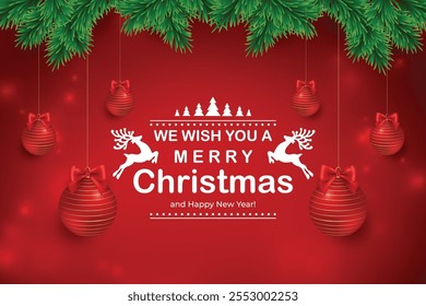 Beautiful Merry Christmas Greeting Card Template in 8K