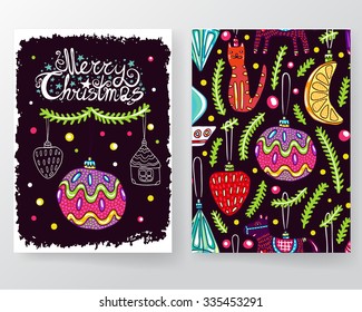 Beautiful Merry Christmas template. Creative design for postcards, covers, catalogs, advertisements, posters, magazine pages. 