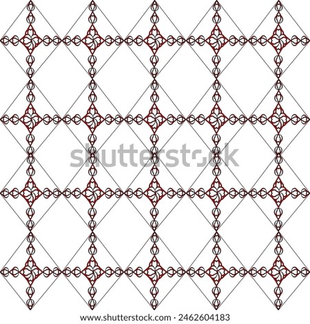 Beautiful metal grid frame for gate door crossing design. Surface pattern of ceramic floor. Tablecloth and wrapped paper gift design concept. 