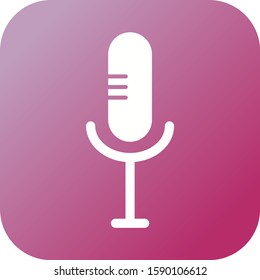 Beautiful Mic Glyph Vector Icon