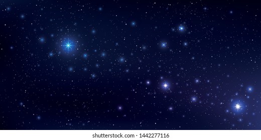 Beautiful milky way galaxy background with nebula cosmos. Stardust in deep universe and bright shining stars in universe. Vector illustration.