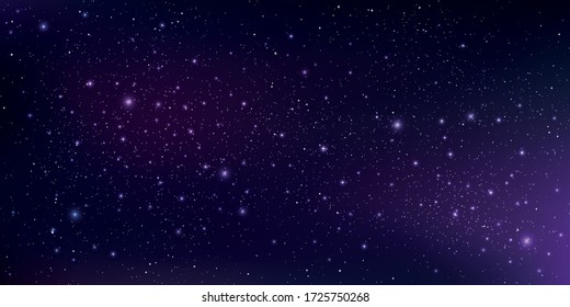 Beautiful milky way galaxy background with nebula cosmos. Stardust in deep universe and bright shining stars in universe. Vector illustration.