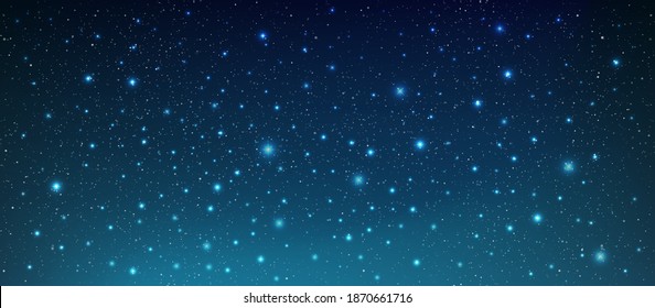 Beautiful milky way galaxy background with nebula cosmos. Stardust in deep space and bright shining stars in universe. Vector illustration.