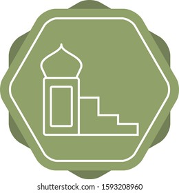 Beautiful Mimbar Line Vector Icon