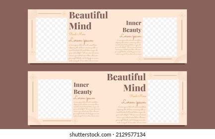 diseño de plantillas de banners horizontales de mente hermosa