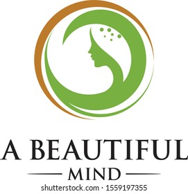 a beautiful mind logo illustration in isolated white background