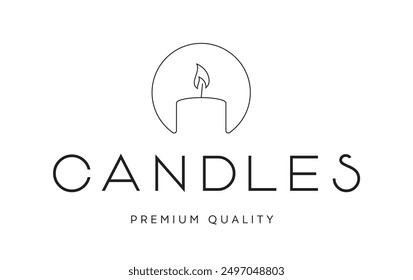 Beautiful and minimal candles logo design vector
