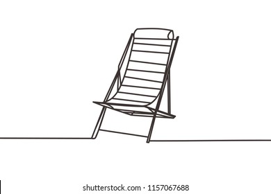 Beautiful minimal continuous line summer beach char design vector