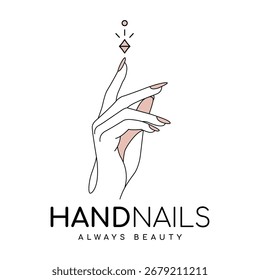 Hermoso diseño de logotipo de uñas de mano minimalista y creativa