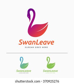 Beautiful minimal swan logo. Vector illustration