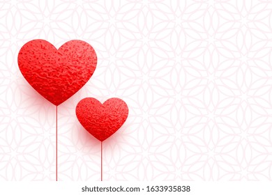 beautiful minimal two hearts valentines day background