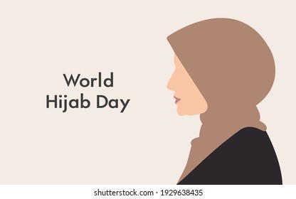 Beautiful Minimal World Hijab Day Concept Banner
