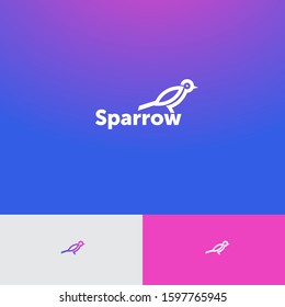 Beautiful and minimalictic sparrow logo