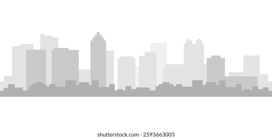 A Beautiful Minimalist City Skyline Depicted in Various Shades of Gray and Monochrome