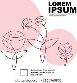 beautiful minimalist Flower line art doodle vector