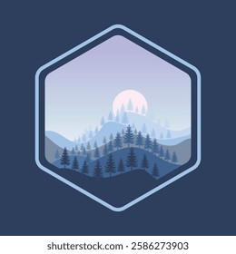 Beautiful misty forest landscape illustration, great for wall display and also your favorite t-shirt decoration