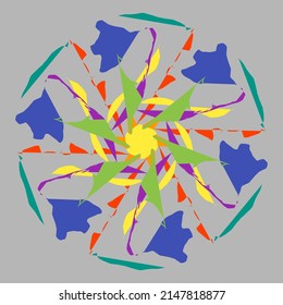 beautiful mixed color abstract flower vector image