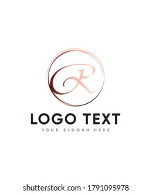 A  beautiful mixture of calligraphic letter type R logo template, Vector logo for business and company identity 