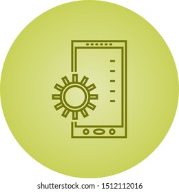 Beautiful Mobile settings vector line icon