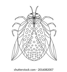 Beautiful mockup for print design. Isolated background. Cute insects vector illustration. Vector isolated outline color drawing. Insect character.