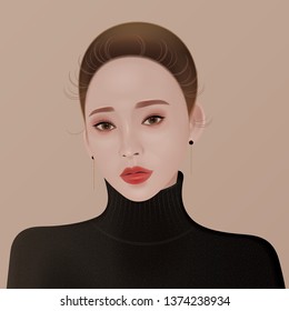 beautiful model, 3d illustration