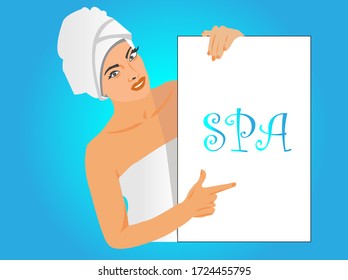 Una hermosa ilustración de modelo para spa, arte vectorial de autocuidado con espacio de copia, pasos editables disponibles