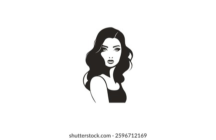 Beautiful model with makeup logo design