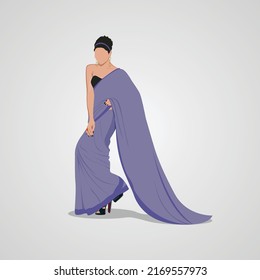 Bel Modèle en Saree illustration vectorielle