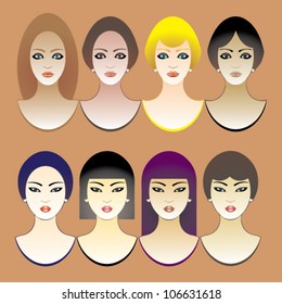 beautiful models different hairdressing
