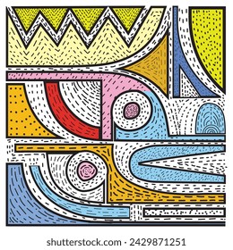 beautiful modern abstract background design. luxury wall art pattern colorful geometric shape with bold line texture background in different color way for wall texture, textile, paper and wallpaper.