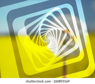 Beautiful modern abstract background with twisted squares with dandelion