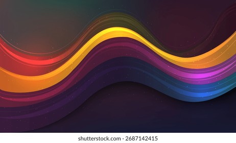 Belo design moderno vetor abstrato com linhas curvas coloridas.