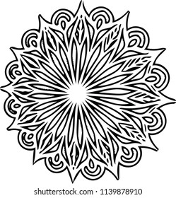 Beautiful modern abstract vector floral shape in mandala style for many creative ideas