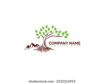 Beautiful and Modern Abstract vibrant color full tree logo design, Root vector tree of life logo design inspiration isolated on white background.