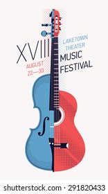 Beautiful modern annual music festival poster or flyer template. Ideal for local events announcement and promotions